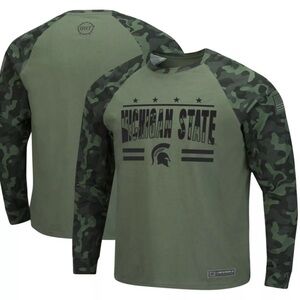 Michigan State Spartans Men’s Military Appreciation Slim Fit Raglan Shirt L